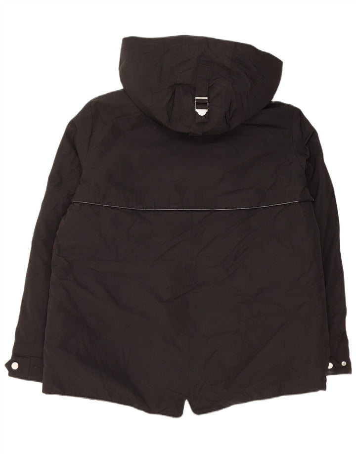 Zara Mujer Chaqueta Cortavientos Con Capucha ES 40 XL Poliéster Negro