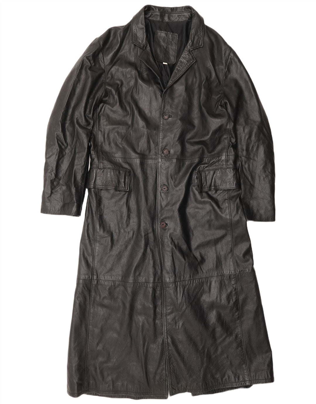 Wake Abrigo de cuero para mujer UK 22 3XL Cuero negro