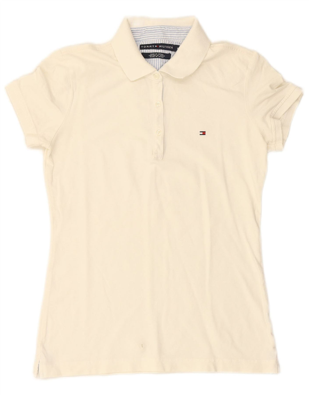 TOMMY HILFIGER Polo para mujer UK 44 Mediano Blanco