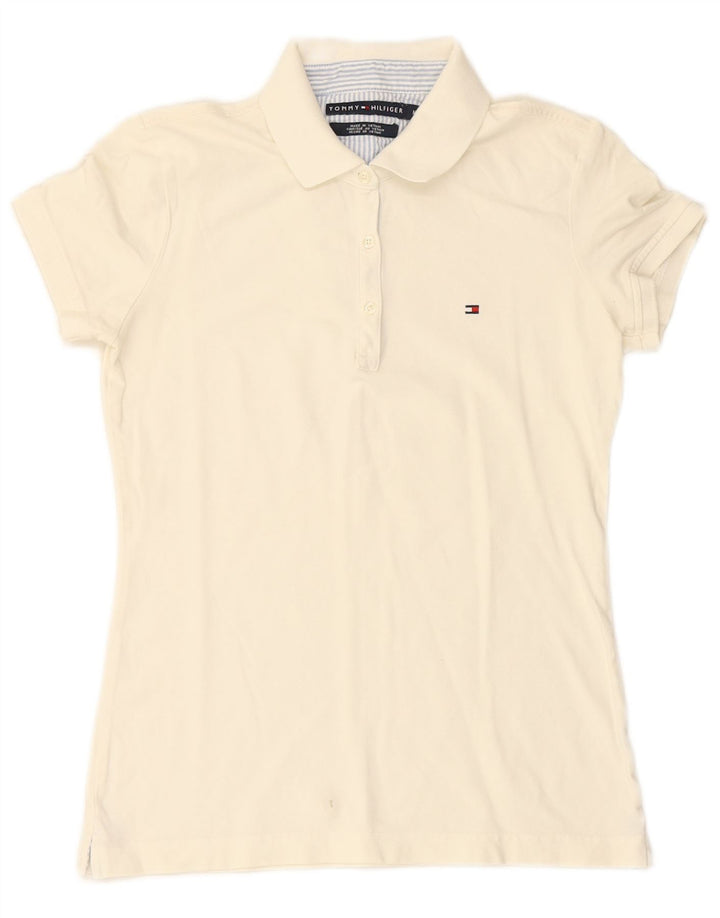 TOMMY HILFIGER Polo para mujer UK 44 Mediano Blanco