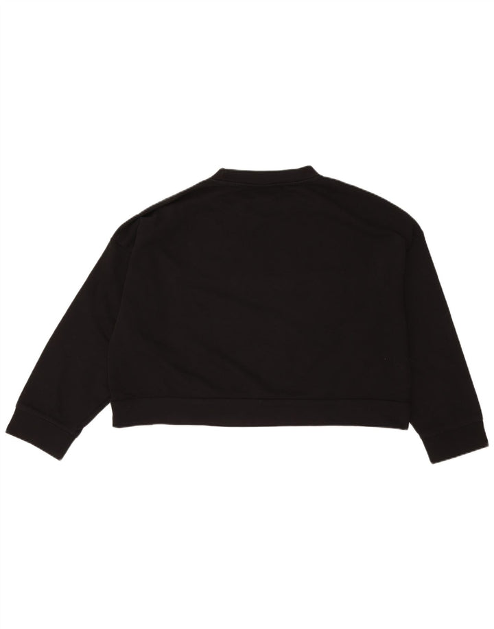 ELLESSE Sudadera con gráfico recortado de gran tamaño para mujer UK 44 Mediano Negro