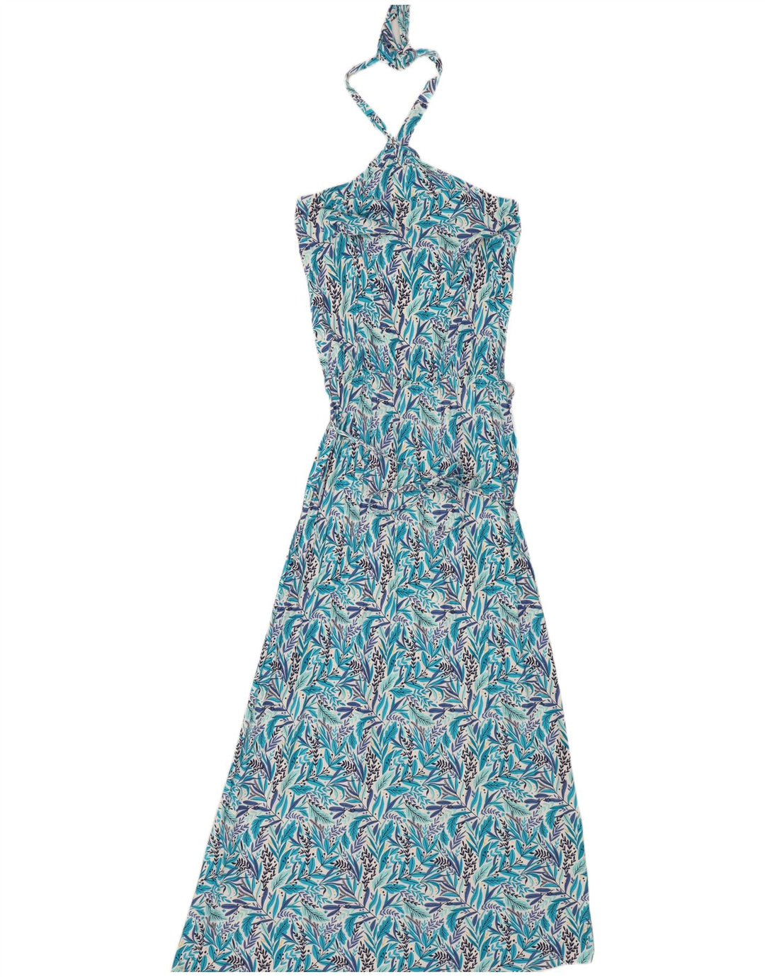 Vestido largo con cuello halter para mujer de Blue Motion EU 40/42 Viscosa floral azul medio