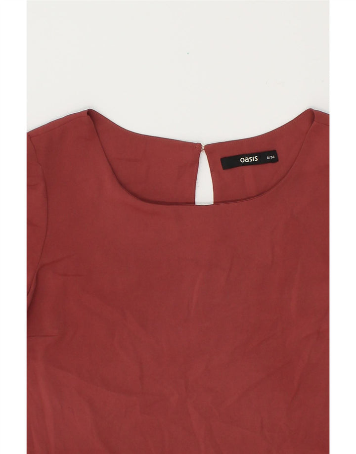 OASIS Womens Blouse Top UK 8 Small Maroon Polyester Vintage Oasis and Second-Hand Oasis from Messina Hembry 