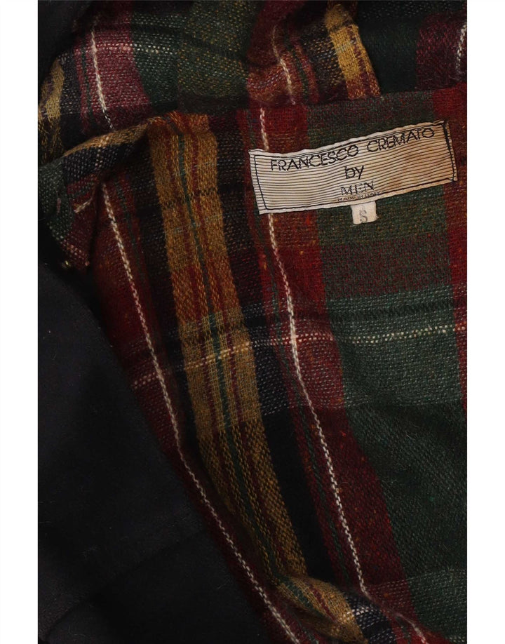 Vintage hombres con capucha Duffle abrigo Reino Unido 36 pequeño azul marino