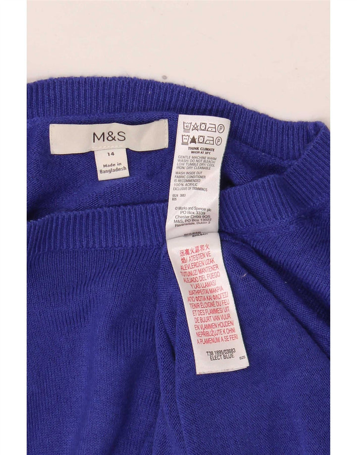 Marks & Spencer Jersey con Cuello Barco para Mujer UK 40 Acrílico Azul Medio