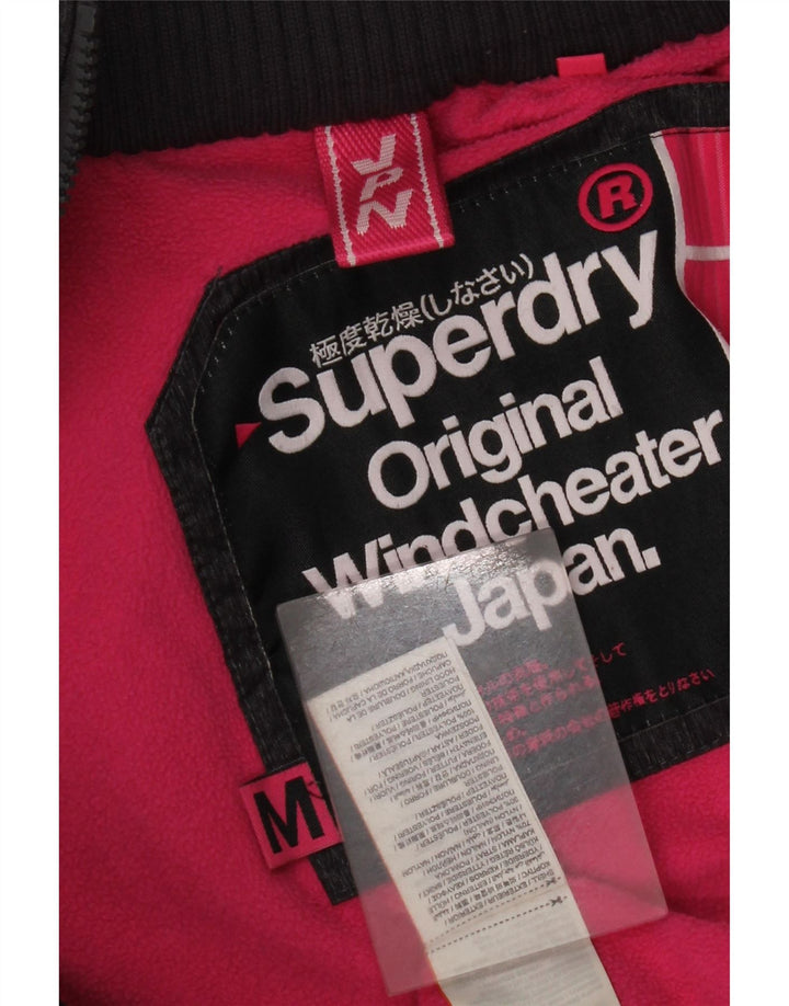 Superdry Chaqueta cortavientos con capucha Windcheater para mujer, talla 40, talla M, color negro