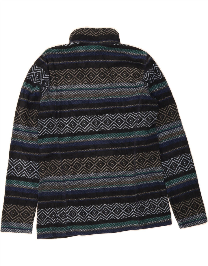 EDDIE BAUER Womens Fleece Jumper UK 10 Small Navy Blue Argyle/Diamond Vintage Eddie Bauer and Second-Hand Eddie Bauer from Messina Hembry 