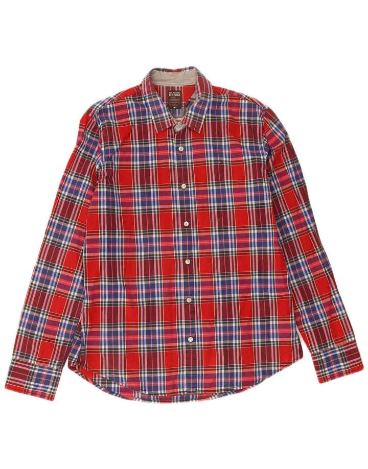 Camisa Tommy Hilfiger Hombre XL Algodón Cuadros Rojos