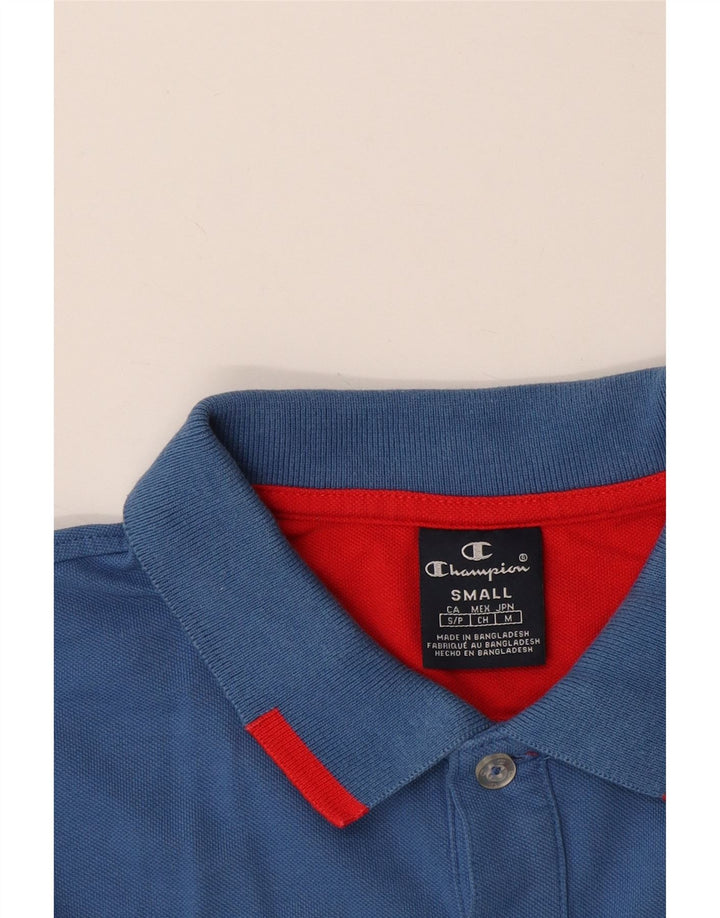 CHAMPION Polo gráfico para hombre con bloques de color azul pequeño