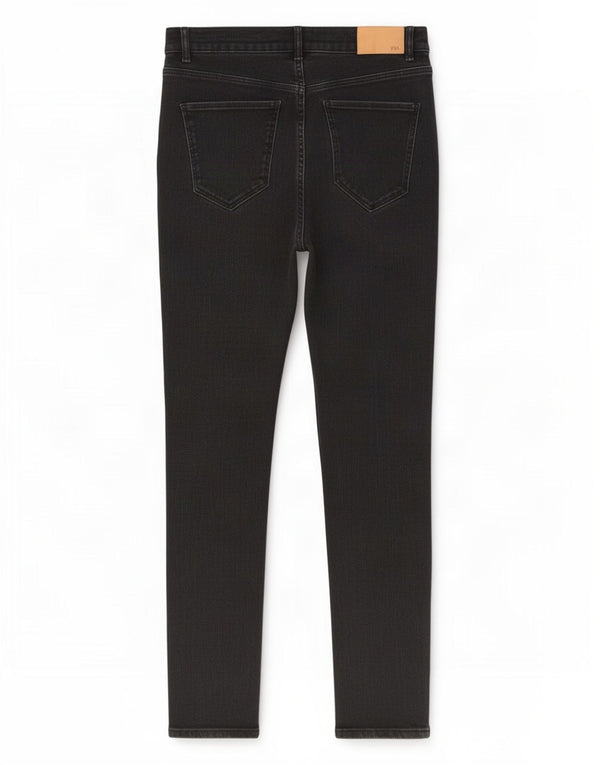 Zara Vaqueros pitillo de cintura alta para mujer EU 42 Large W32 L30 Algodón negro