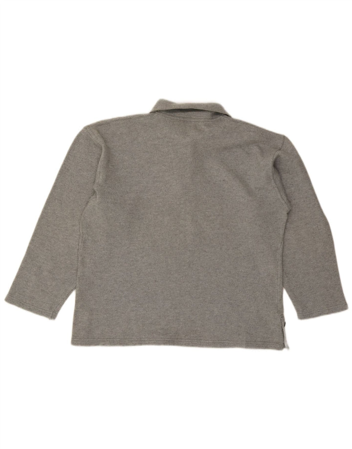 TRUSSARDI Jersey extragrande con cuello tipo polo para mujer IT 44 Lana gris medio