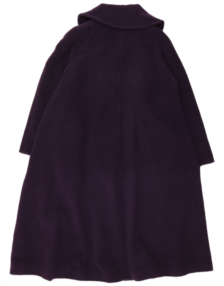 Vintage mujer abrigo de gran tamaño Reino Unido 14 lana virgen púrpura grande