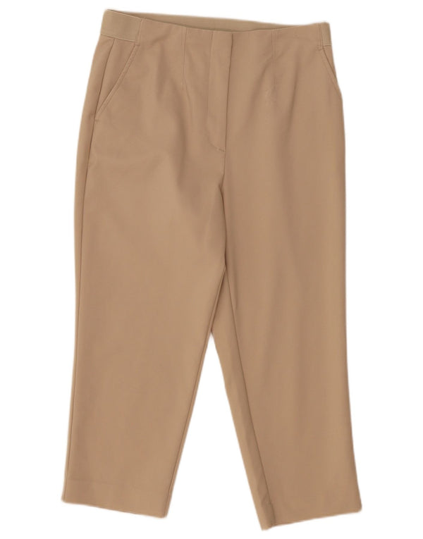 Marks & Spencer Pantalones Capri de Cintura Alta para Mujer UK 12 Medium W32 L23 Beige
