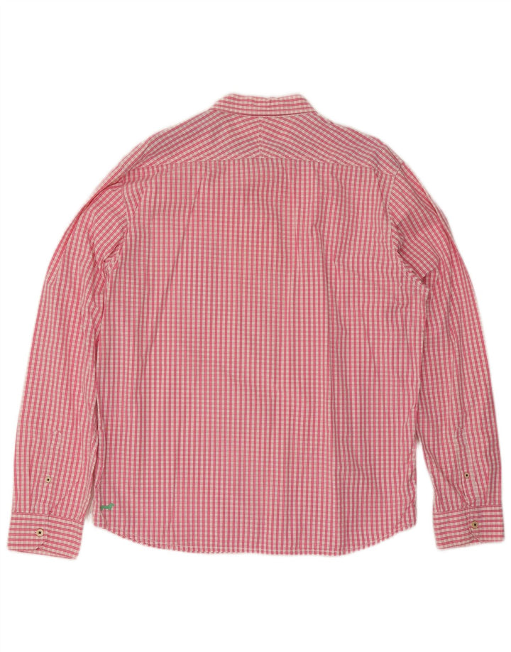 Camisa de corte clásico para hombre de White Stuff XL de algodón a cuadros rosas