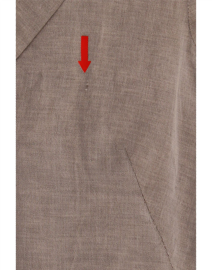 Zara Mujer Chaqueta Americana Corta Abierta Reino Unido 12 Algodón Gris Medio