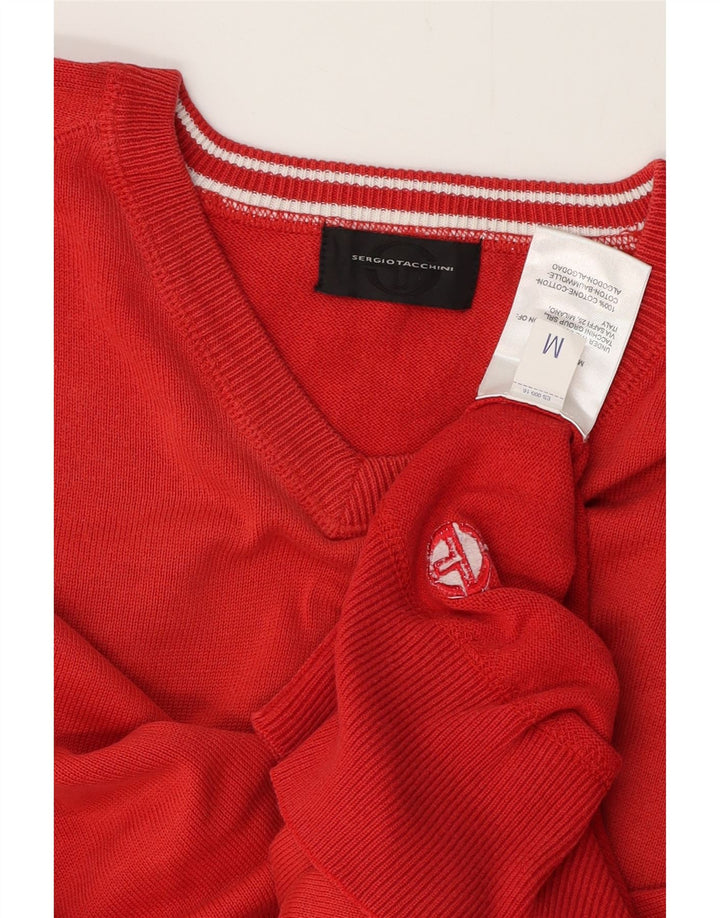 SERGIO TACCHINI Jersey Con Cuello En V Hombre Algodón Rojo Medio