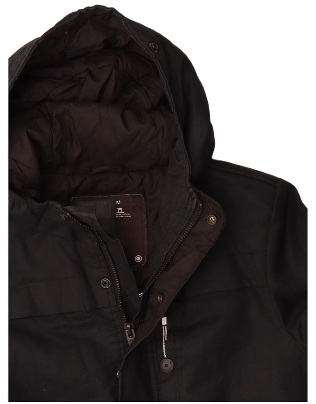 G-Star Chaqueta utilitaria con capucha para hombre UK 38 Mediana Algodón negro