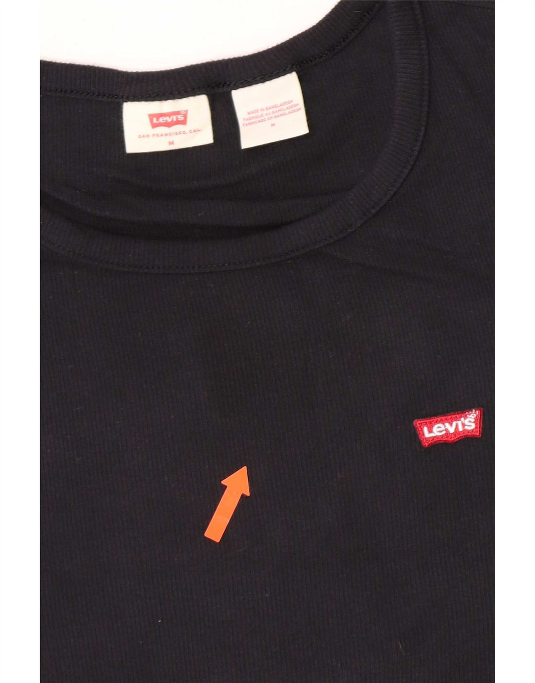 Levi's Camiseta para mujer Top UK 12 Medium Black Cotton