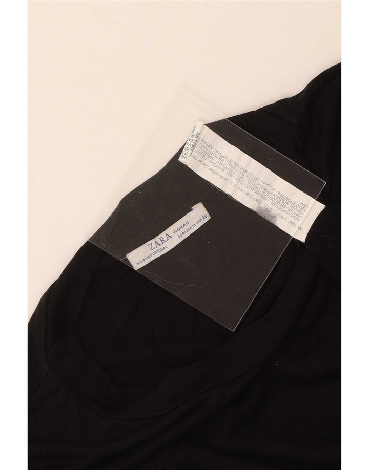 Zara Mujer Top Extragrande Manga Larga UK 44 Medium Black Lyocell