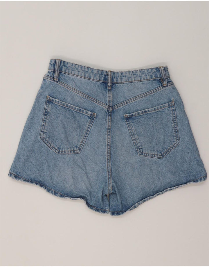 ZARA Mujer Shorts Denim Desgastados EU 40 Medium W30 Algodón Azul