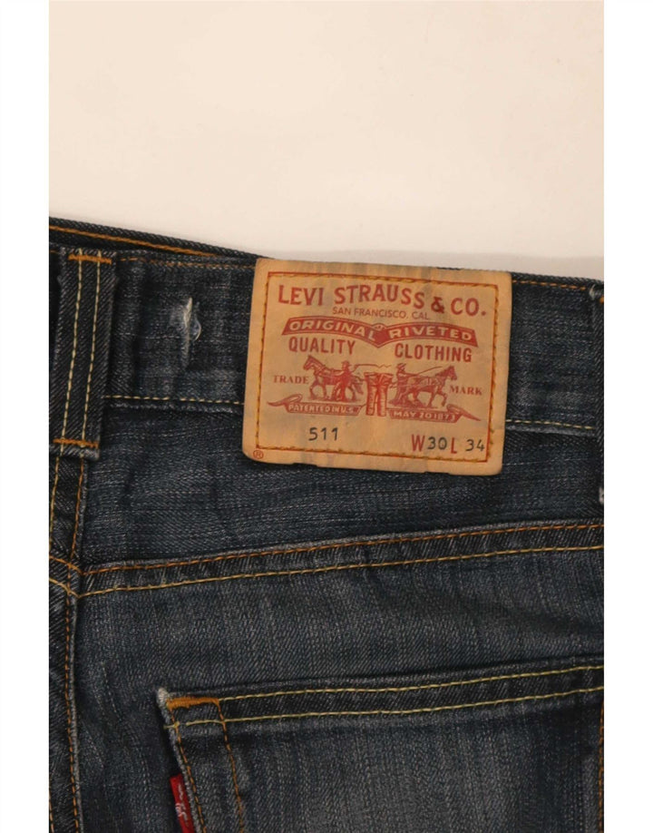Vaqueros Levi's 511 Slim Mujer W30 L30 Algodón Azul Marino