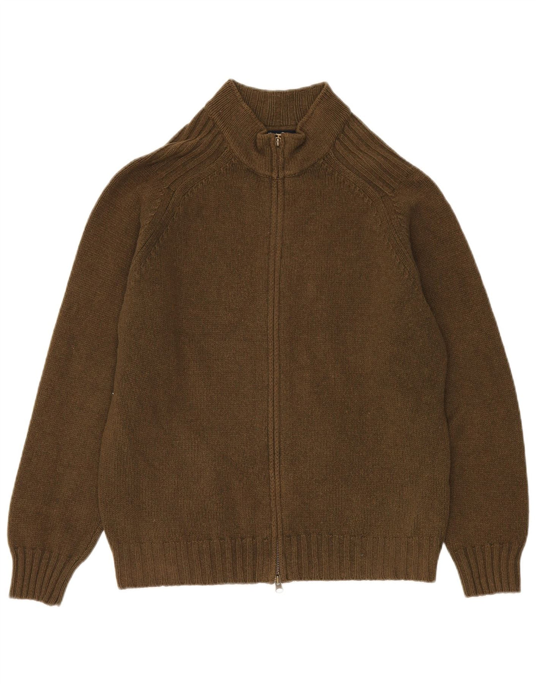 MASSIMO DUTTI Jersey Cárdigan Hombre Lana Caqui Medio
