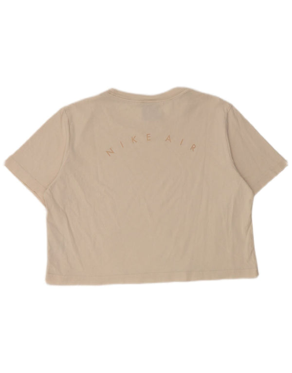 Nike Camiseta corta gráfica para mujer UK 44 Algodón beige medio