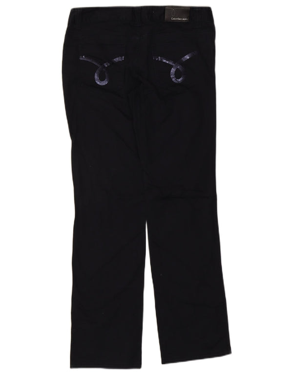 Pantalones casuales rectos para mujer Calvin Klein W29 L30 Algodón azul marino