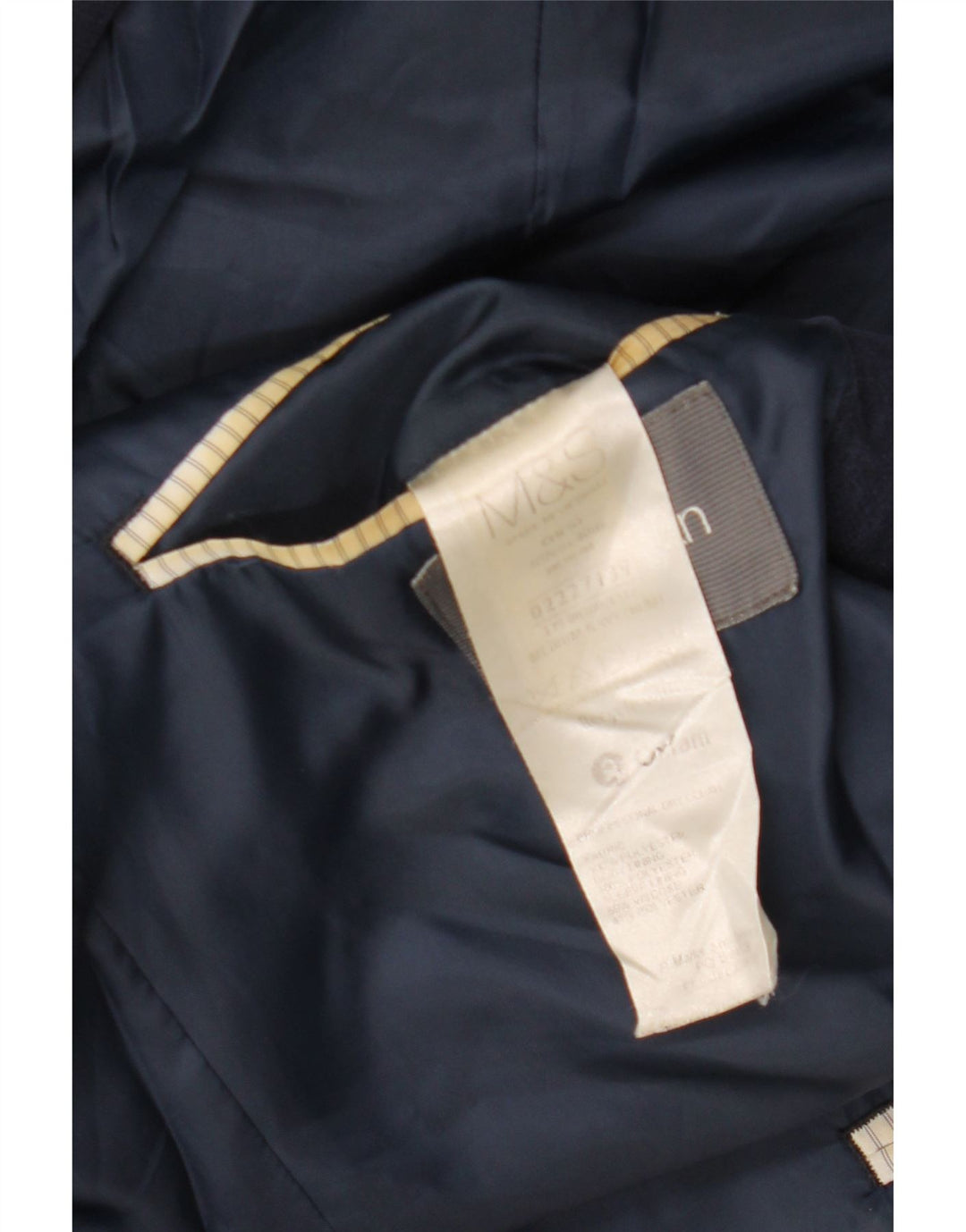MARKS & SPENCER Chaqueta tipo blazer de 2 botones para hombre UK 40 Large Viscosa azul marino