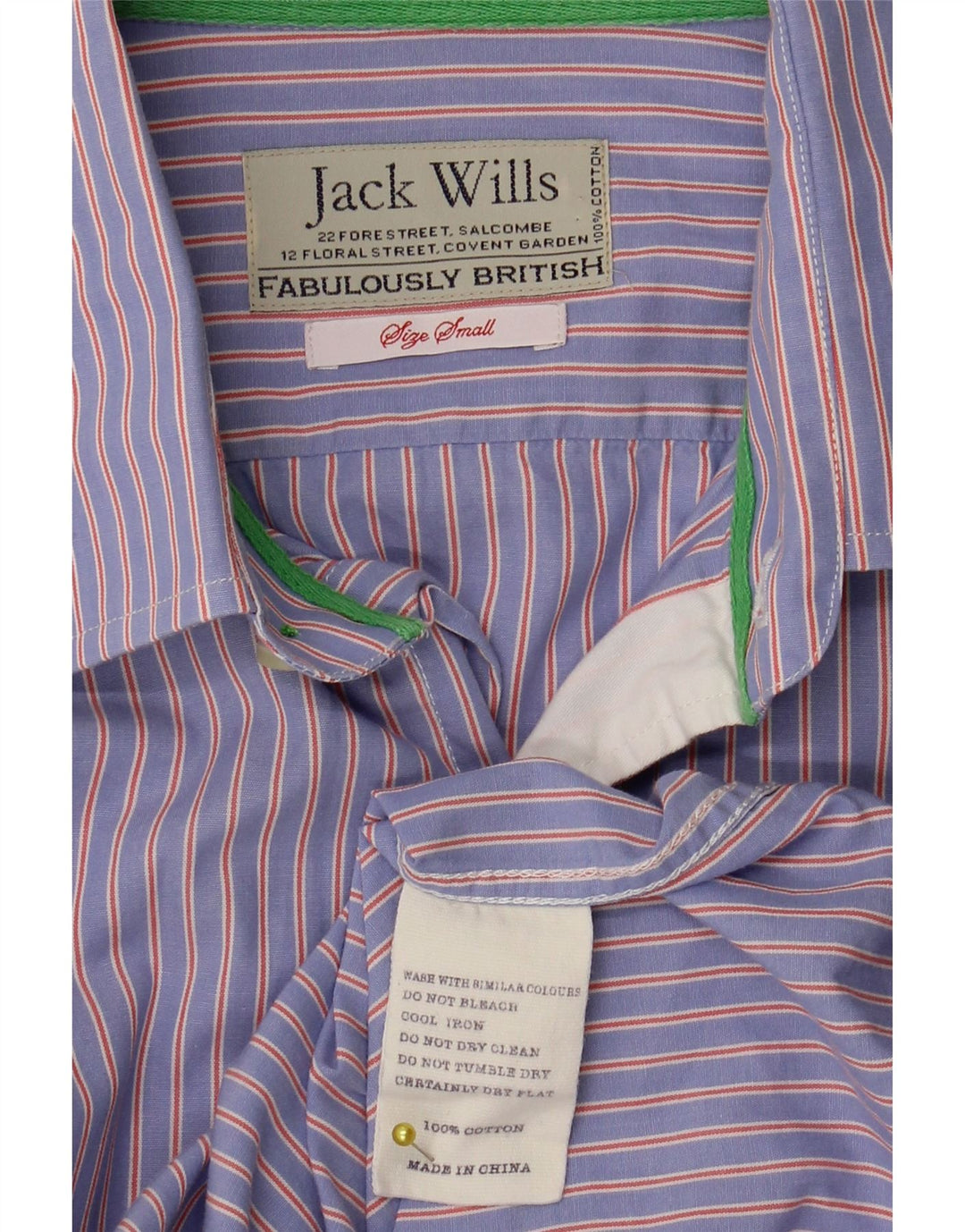 Jack Wills Camisa Formal Hombre Algodón Rayas Azul Pequeña
