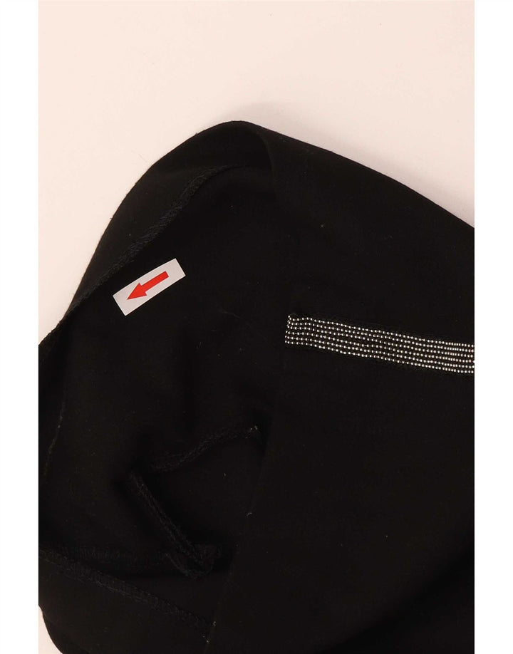 Zara Mujer Pantalones Calientes De Tiro Alto XS W24 Negro Poliéster