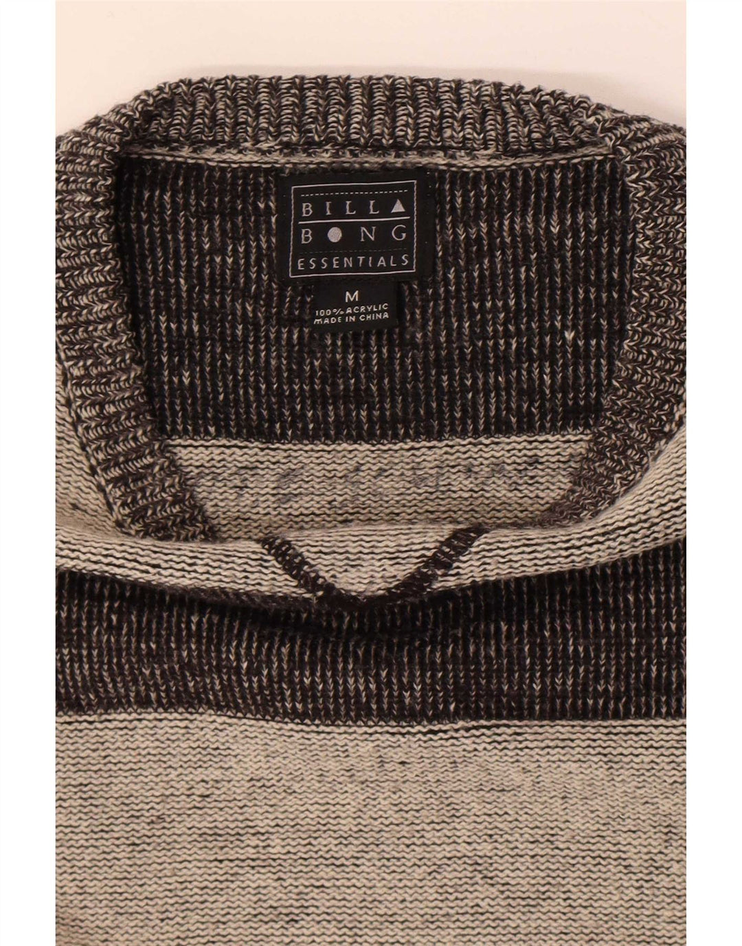 Jersey Billabong para hombre con cuello barco y acrílico a rayas gris medio