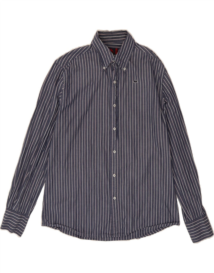 KAPPA Mens Shirt Large Navy Blue Pinstripe Cotton Vintage Kappa and Second-Hand Kappa from Messina Hembry 
