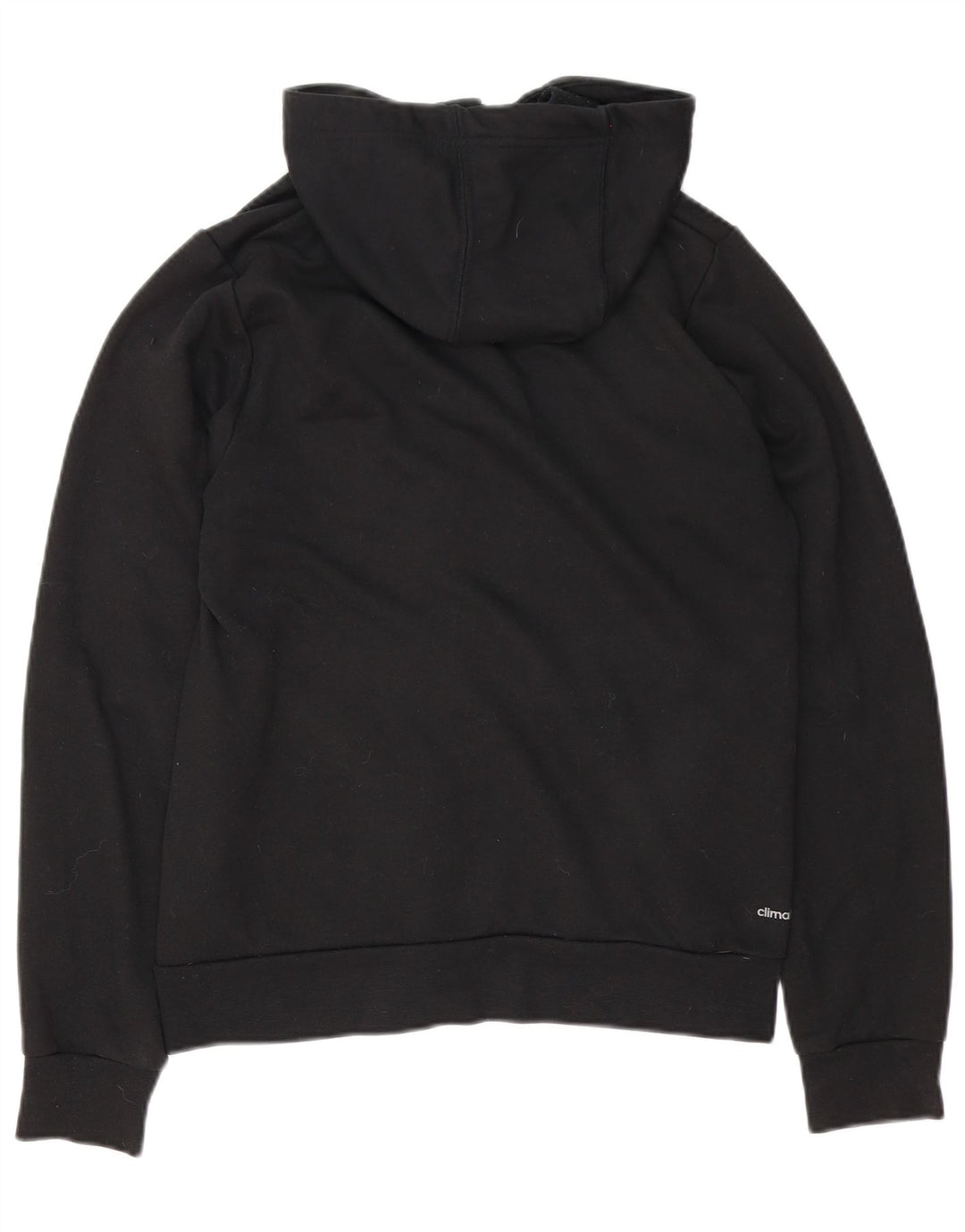 Adidas - Sudadera con capucha para hombre con cremallera gráfica, talla pequeña, poliéster negro