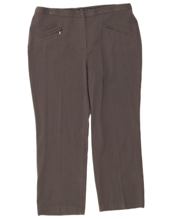 Marks & Spencer Pantalones Cortos Rectos para Mujer UK 46 Large W34 L26 Gris