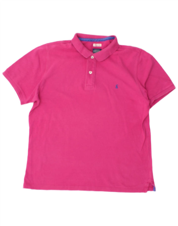 JOULES Polo de corte clásico para hombre de algodón rosa medio