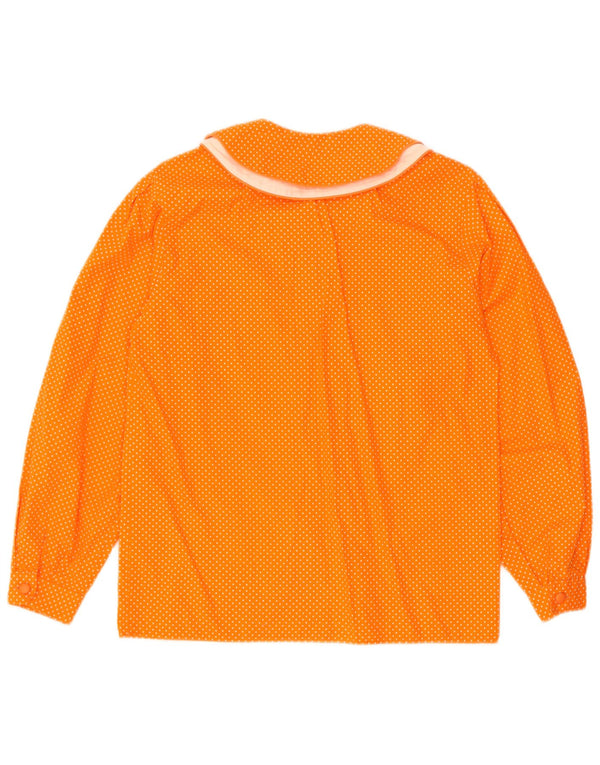 Camisa Benetton Mujer ES 40 XL Algodón Moteado Naranja