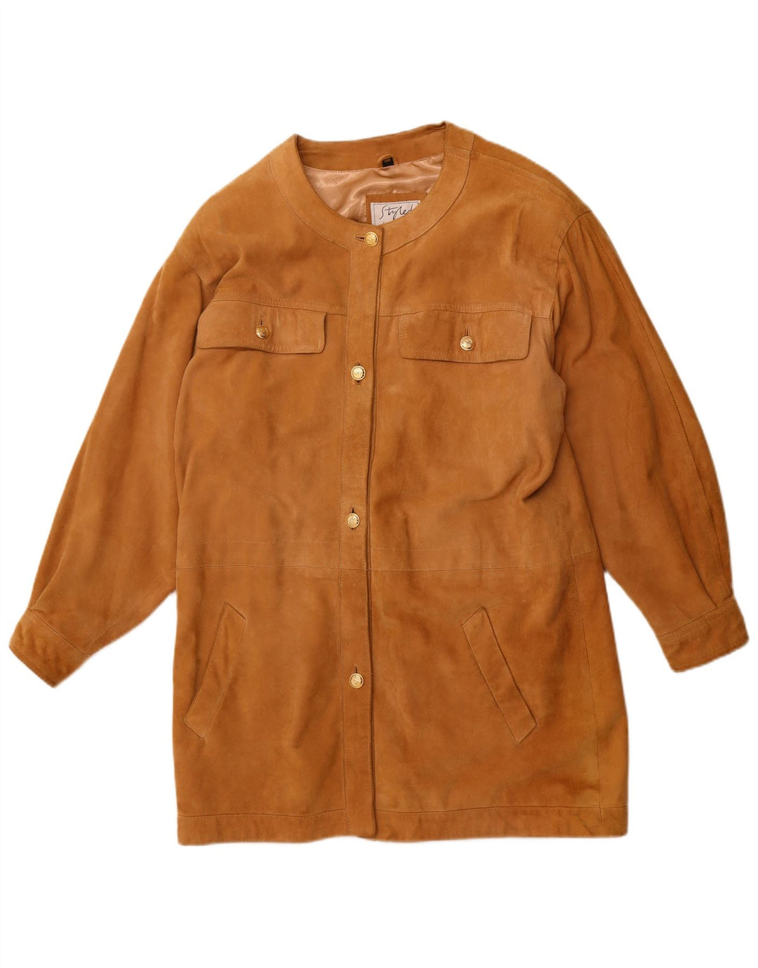 YORN Abrigo de ante extragrande para mujer EU 40 Cuero beige medio