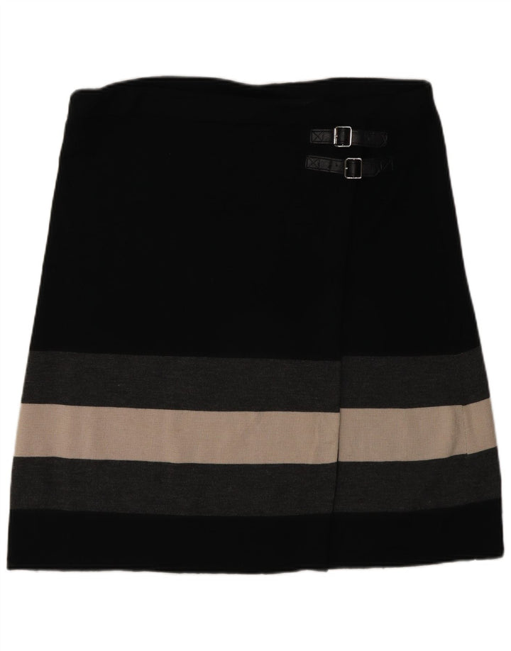Falda cruzada de punto para mujer Phase Eight W34 grande de lana a rayas negras