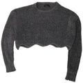 Zara Mujer Crop Oversize Cuello Redondo Jersey Suéter UK 10 Small Gris