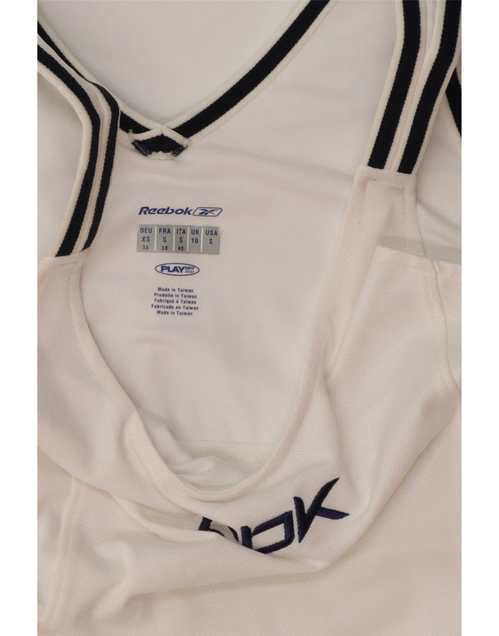 REEBOK Vestido de tenis gráfico para mujer UK 10 Small White