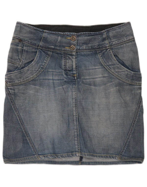 Falda vaquera para mujer Fat Face UK 12 Medium W32 Algodón azul