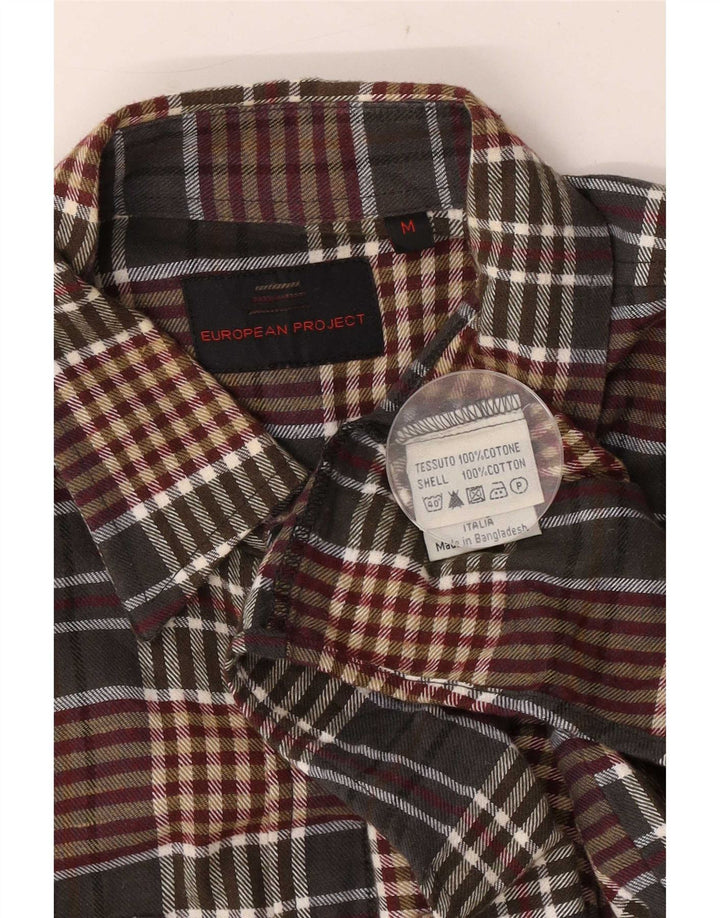 Camisa de franela para hombre de European Project Algodón a cuadros marrón medio