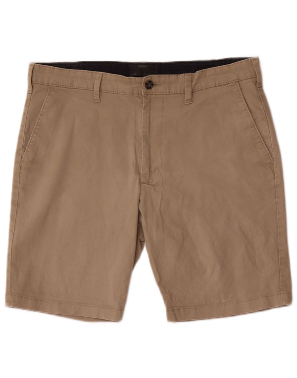 Marks & Spencer Pantalones cortos chinos para hombre W34 Algodón marrón grande