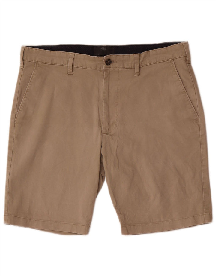 Marks & Spencer Pantalones cortos chinos para hombre W34 Algodón marrón grande