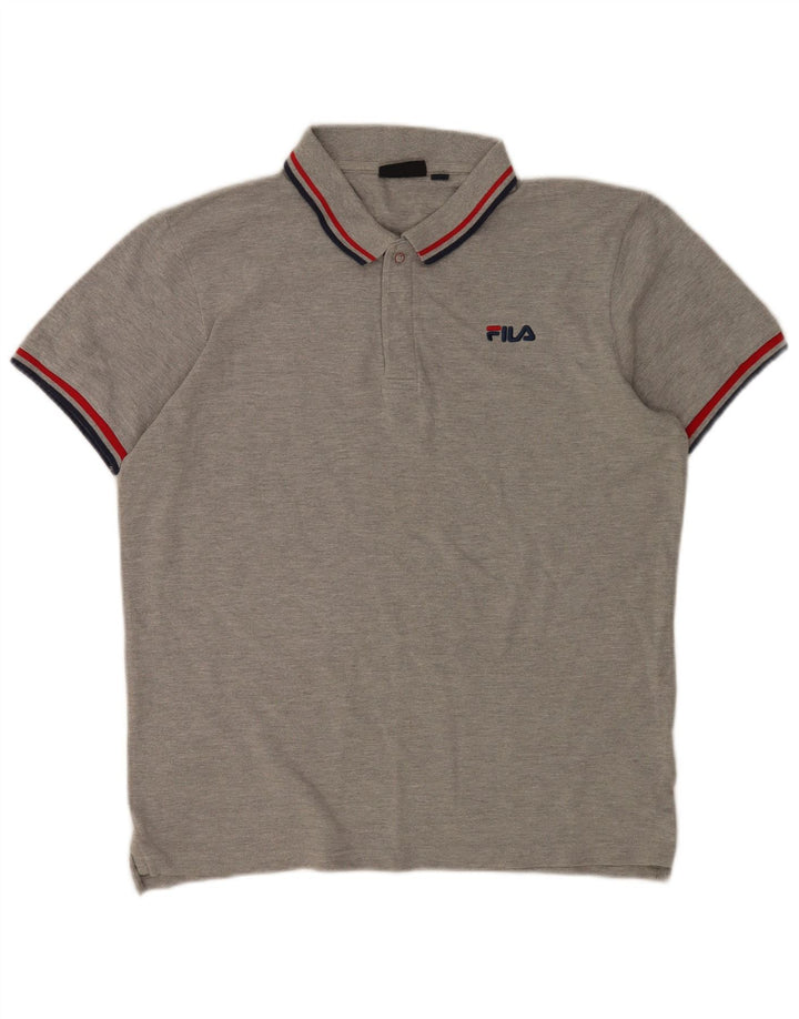 Polo Fila Hombre Algodón Gris Medio