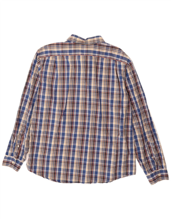 Eddie Bauer Camisa de corte clásico para hombre de algodón a cuadros azules grandes