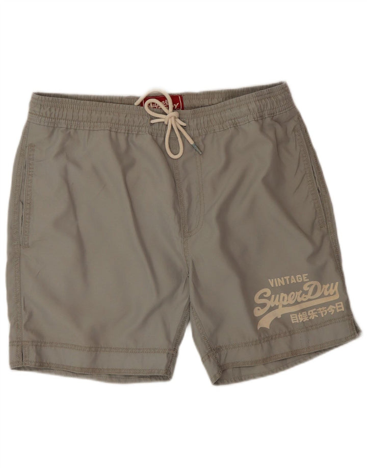Superdry Shorts De Baño Gráficos Para Hombre Poliéster Gris Medio