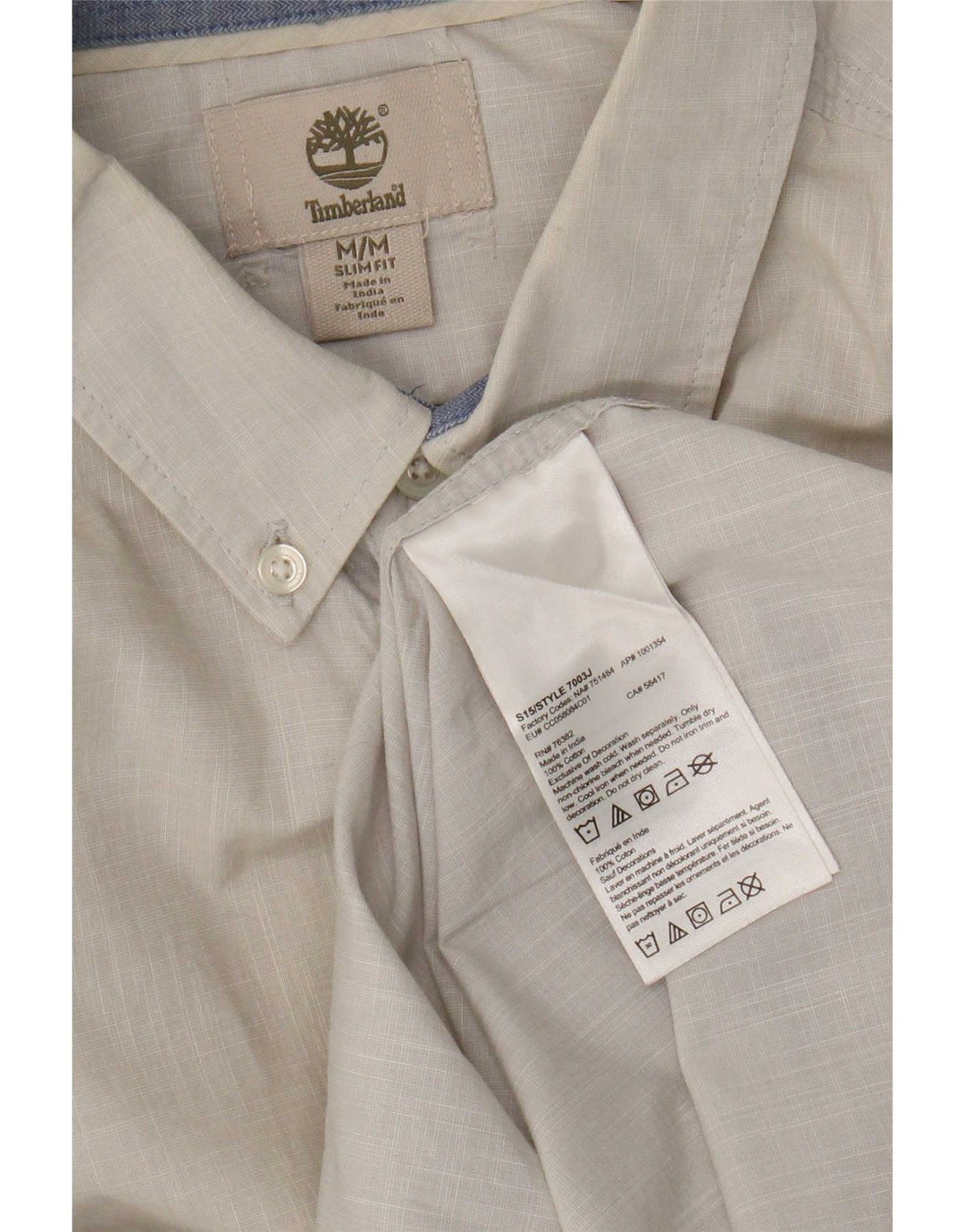 Camisa Timberland Hombre Slim Fit Algodón Gris Medio