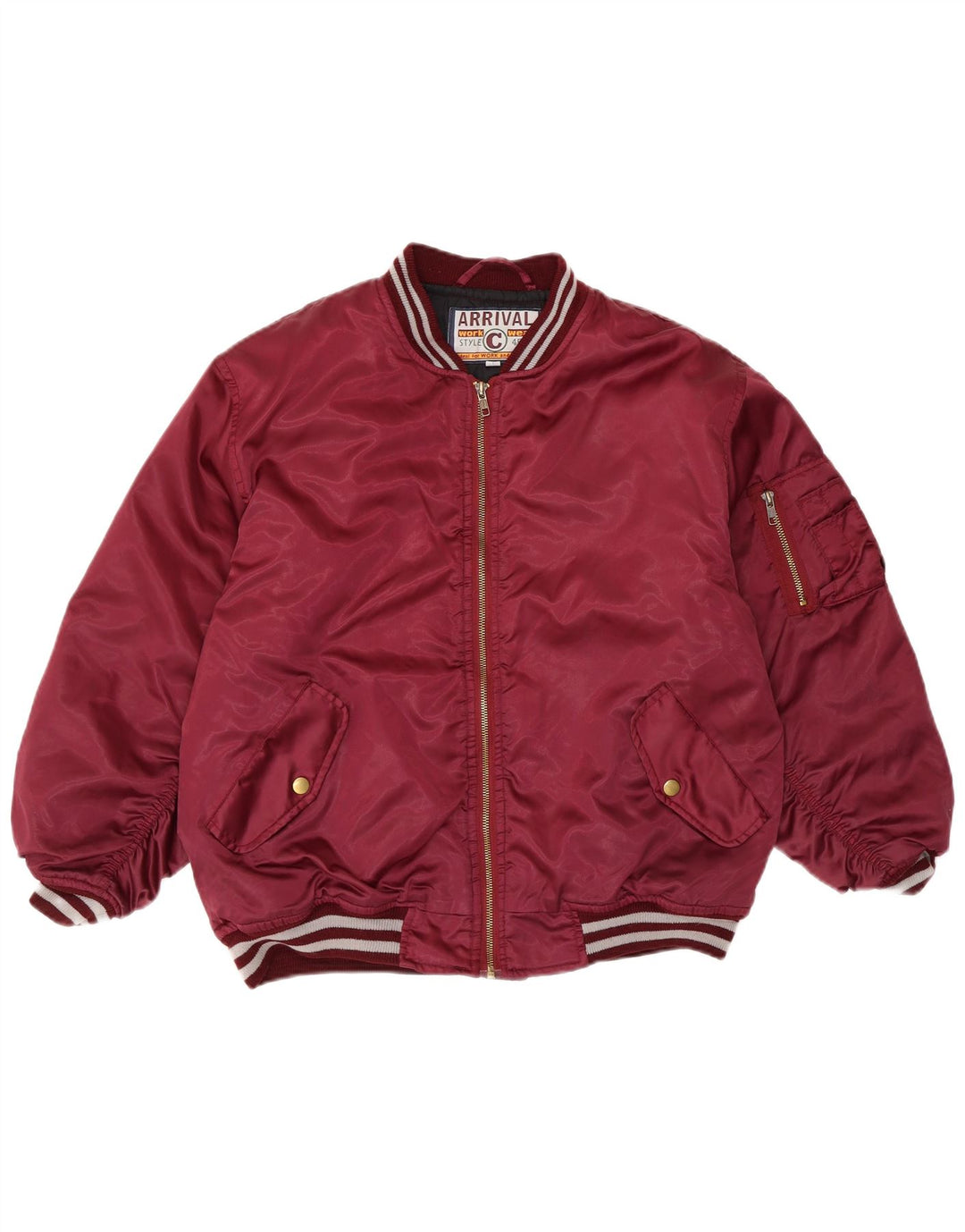VINTAGE Chaqueta Bomber Niño 13-14 Años Nylon Burdeos